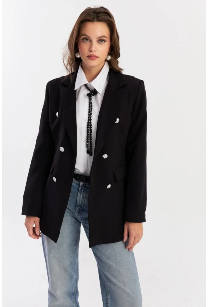 Kadın Siyah Alt Üst Astarlı Ceket MUF201