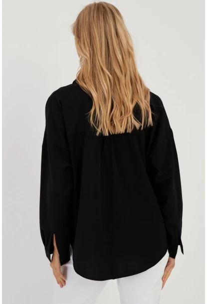 Kadın Siyah Basic Gömlek ZER403