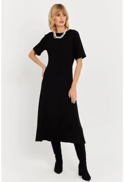 Kadın Siyah Basic Midi Sweat Elbise MHOL102