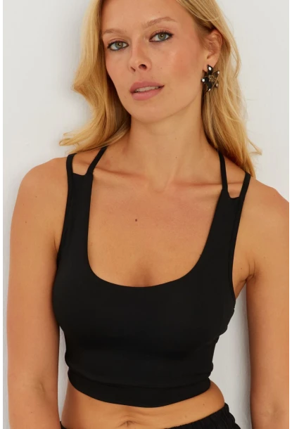 Kadın Siyah Gloplu Büstiyer CG349