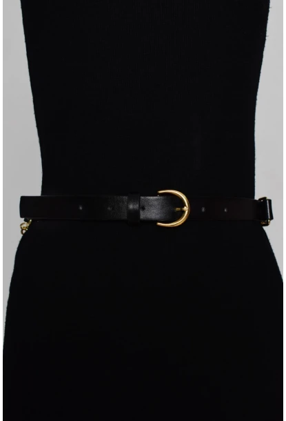 Kadın Siyah Gold Önü Zincirli Kemer BE309