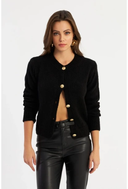 Kadın Siyah Hırka YV285