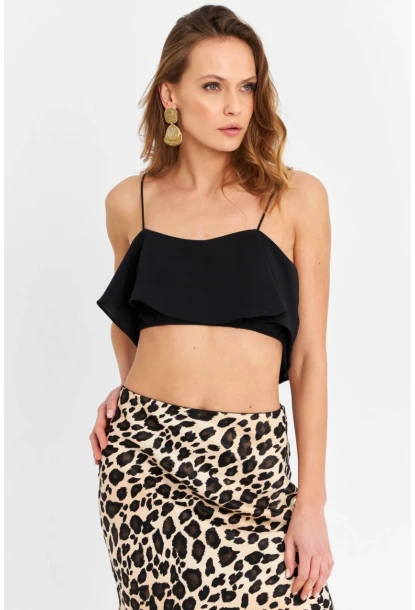 Kadın Siyah İp Askılı Büstiyer YEL221473-90