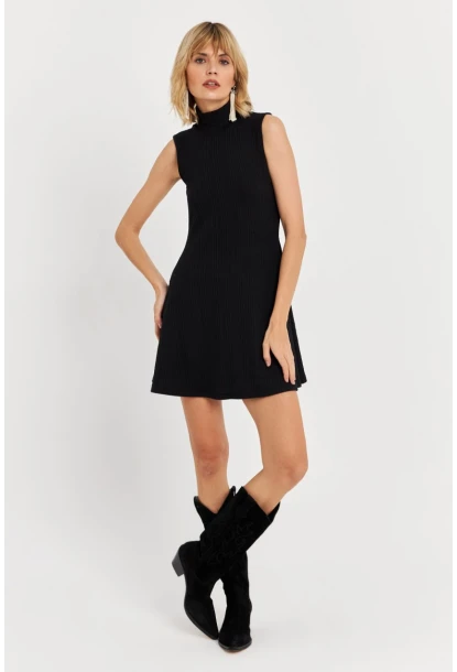 Kadın Siyah Mini Elbise TF66