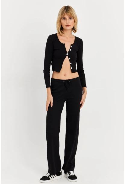 Kadın Siyah Palazzo Eşofman Altı ALB6011