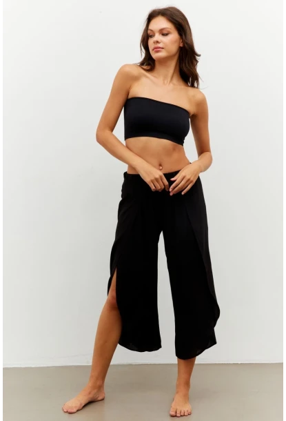 Kadın Siyah Pareo Pantolon ÖM402