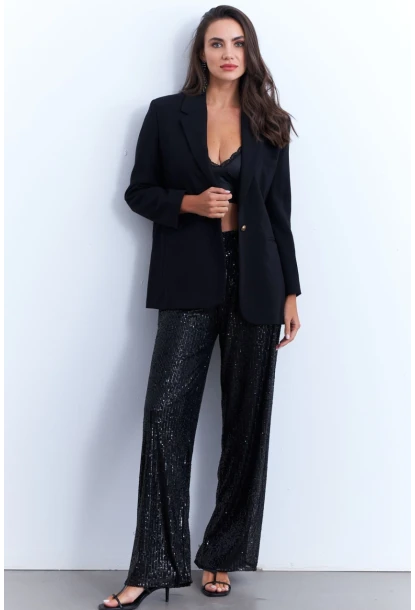 Kadın Siyah Payetli Pantolon SHR8