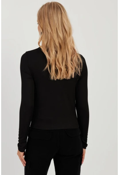 Kadın Siyah Pencereli Bluz LPP1256