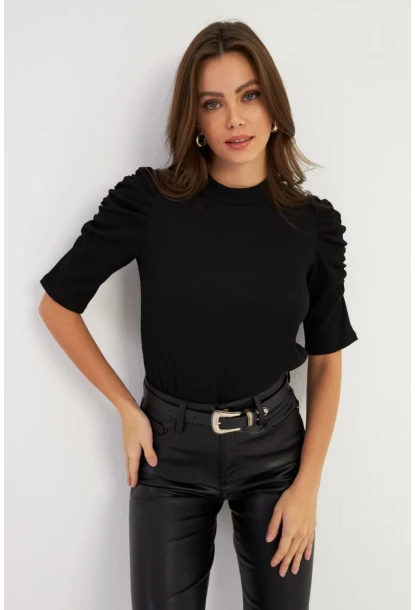 Kadın Siyah Prenses Kol Bluz MAYD12
