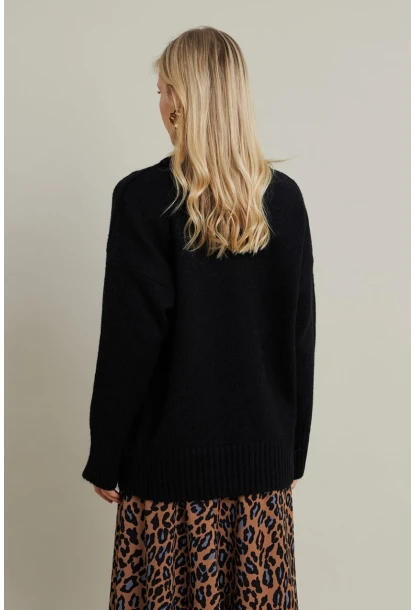 Kadın Siyah Salaş Kazak MYV104