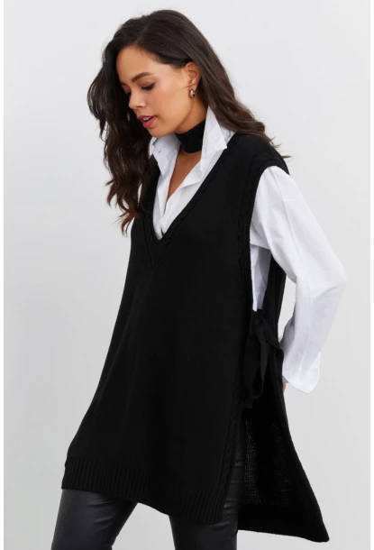 Kadın Siyah Triko Süveter YV103