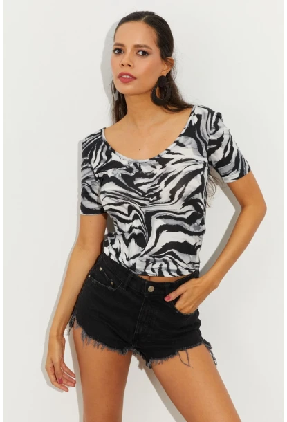 Kadın Taş Desenli Bluz LPP1224