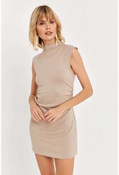 Kadın Taş Drapeli Mini Elbise SE6