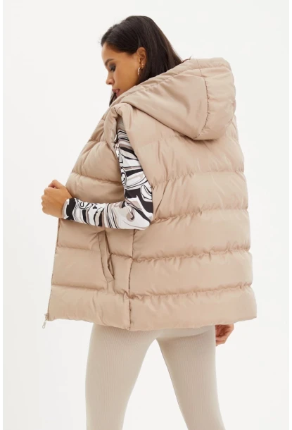 Kadın Taş Kapüşonlu Şişme Yelek ZEE01