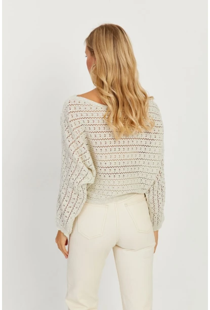 Kadın Taş Simli Ajurlu Triko Bluz YZ403