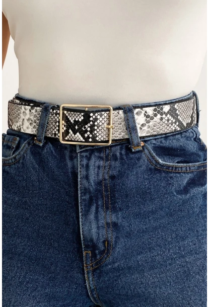 Kadın Taş Yılan Desenli Kemer BE611