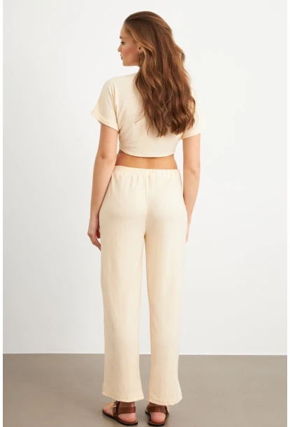 Kadın Vanilya Bağlamalı Bürümcük Takım Q1012