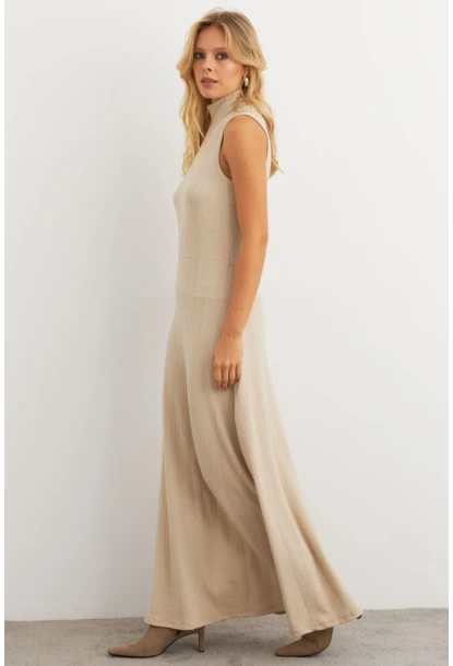 Kadın Vanilya Basic Maxi Elbise Elbise TF29