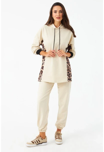 Kadın Vanilya Leopar Desenli Alt Üst Takım MPC301