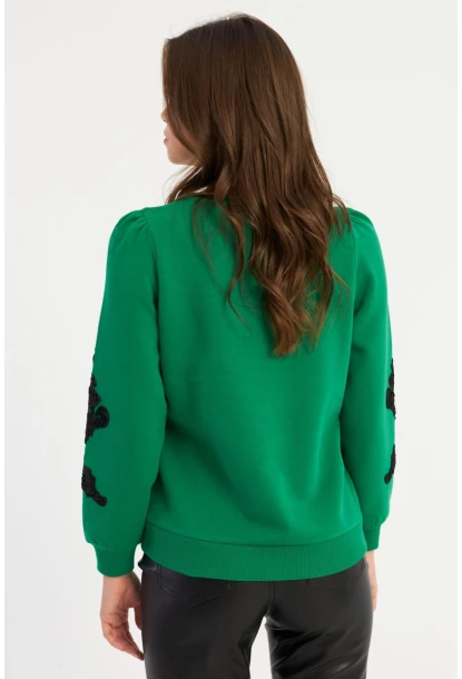 Kadın Yeşil Kol Detaylı Bluz MAYD13