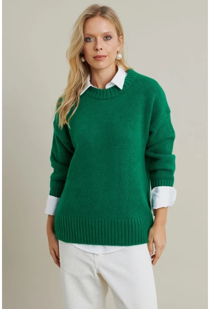 Kadın Yeşil Salaş Kazak MYV104