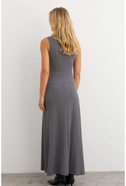 Kadın Antrasit Basic Maxi Elbise MTF29