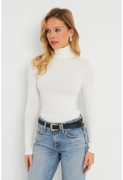 Kadın Balıkçı Bluz Beyaz AYD290