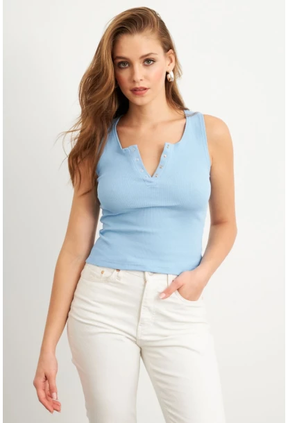 Kadın Bebe Mavi Patlı Kaşkorse Bluz MK02