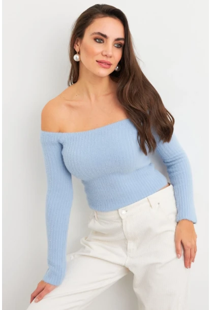 Kadın Bebe Mavi Yumuşak Dokulu Bluz SE7