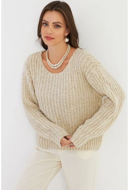 Kadın Bej Parlak Kazak KAZ25