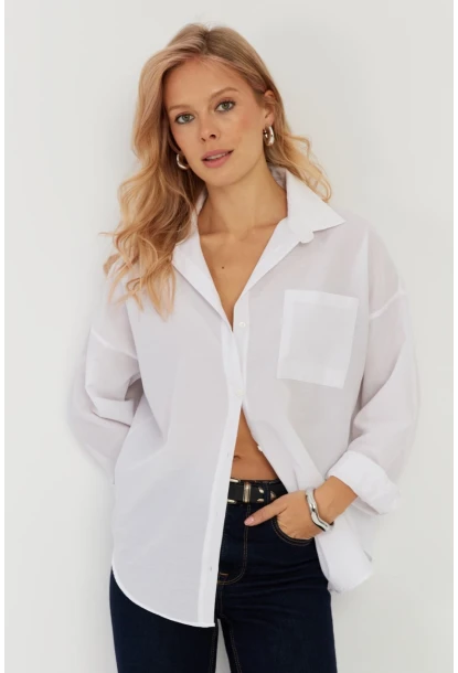 Kadın Beyaz Basic Gömlek ZER403