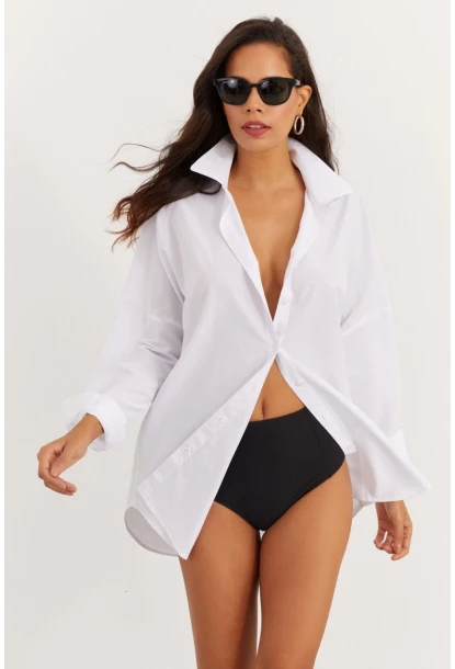 Kadın Beyaz Salaş Gömlek SF2132