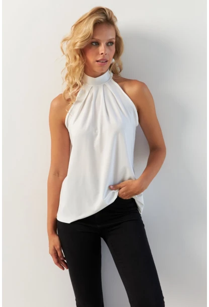 Kadın Beyaz Sırtı Damla Yılbaşı Bluz LPP5043