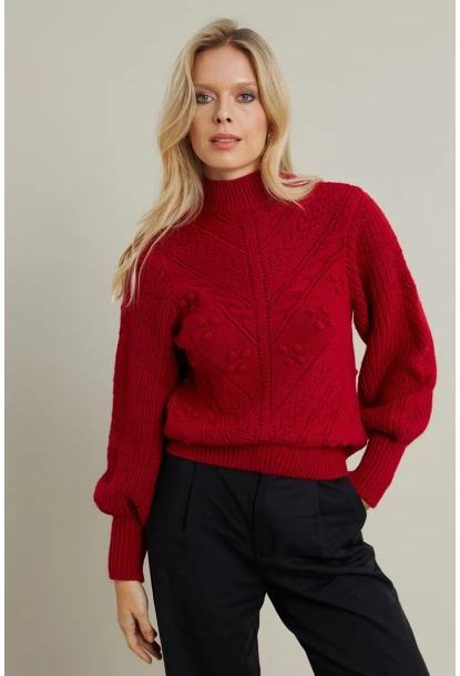 Kadın Bordo Triko Kazak MAYD18