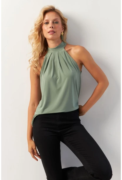 Kadın Çağla Sırtı Damla Yılbaşı Bluz LPP5043