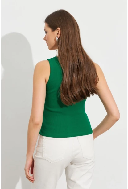 Kadın Çimen Yeşili Patlı Kaşkorse Bluz MK02