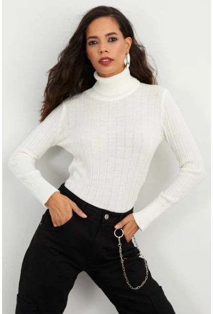 Kadın Ekru Balıkçı Kazak YV99