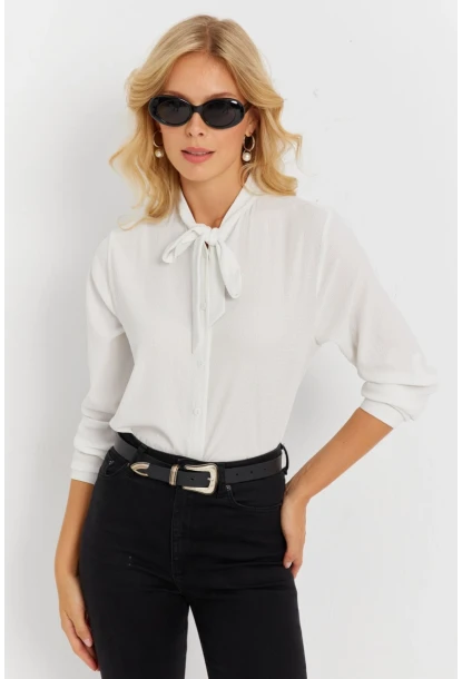 Kadın Ekru Bürümcük Gömlek EY2899