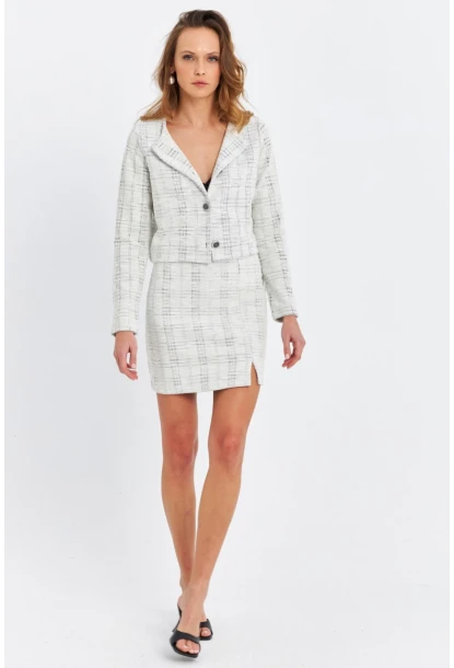 Kadın Ekru Ceket Etek Takım SE9