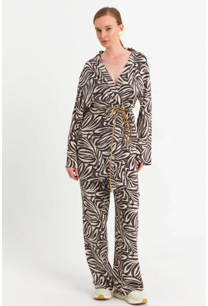 Kadın Ekru-Kahve Alt Üst Takım MGÇ202