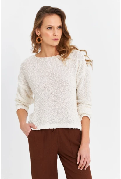 Kadın Ekru Triko Bluz YV322