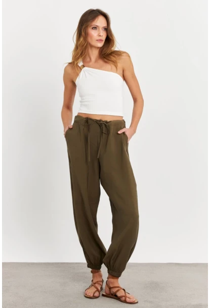 Kadın Haki Kubra Şalvar Pantolon GÇ900