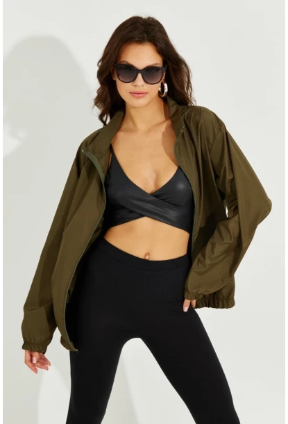 Kadın Haki Mevsimlik İnce Yağmurluk MEN2005