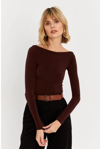 Kadın Kahverengi Bluz HOR13