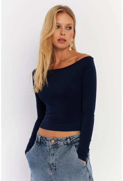Kadın Lacivert Bluz HOR13