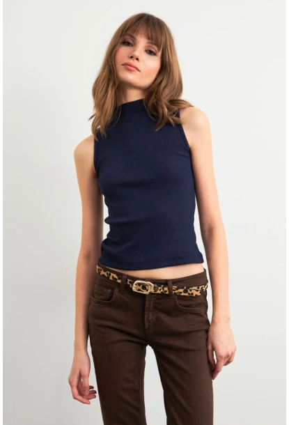 Kadın Lacivert Kolsuz Bluz GA102