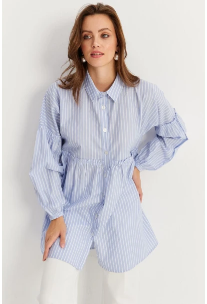 Kadın Mavi Tunik Gömlek MASF12