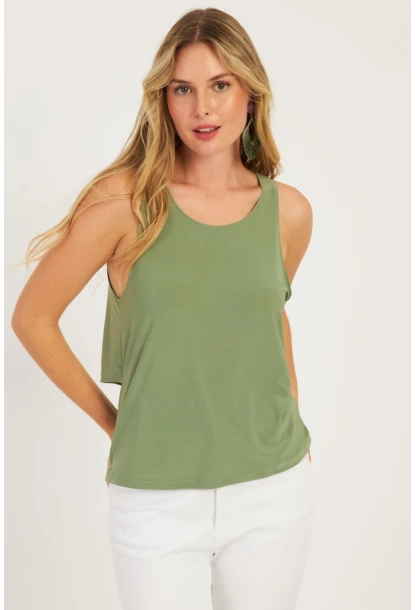 Kadın Mint Sırtı Çapraz Bluz YZ1029