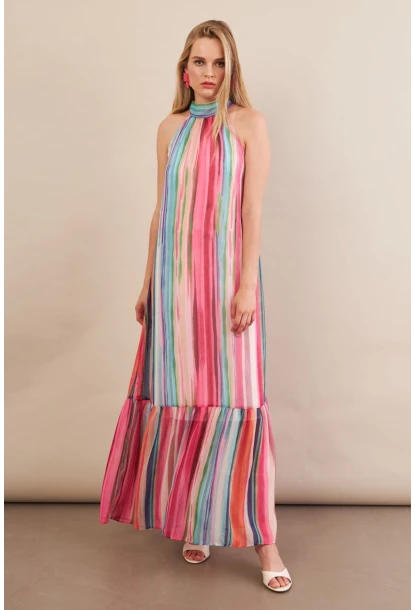 Kadın Multi Astarlı Maxi Şifon Elbise PSG1004