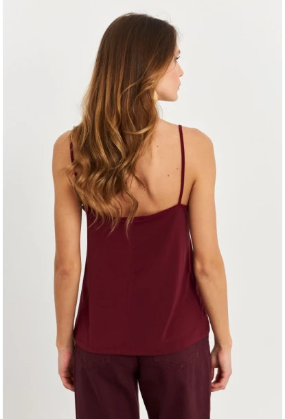 Kadın Mürdüm Degaje Yaka Bluz LPP1286